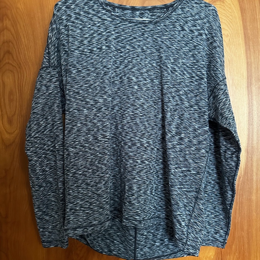 Gray Patterned Long Sleeve Top